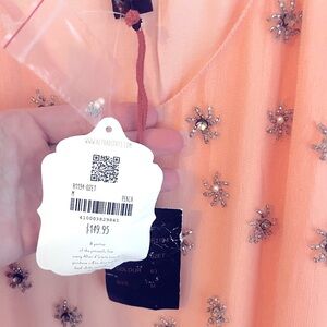 Altar'd State Peach Embellished Sleeveless Mini Dress